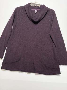 North Purple Cowl Neck Long Sleeve Pocket Knit Sweater Size S